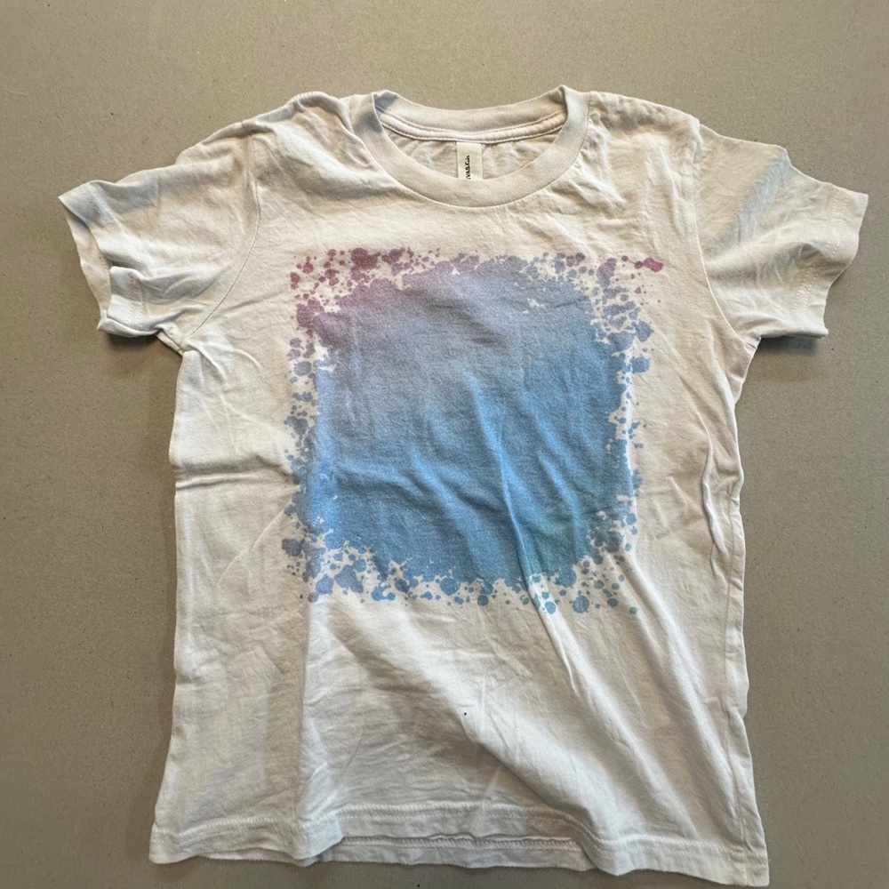 Bella Canvas White Tee with Blue and Purple Splash Graphic